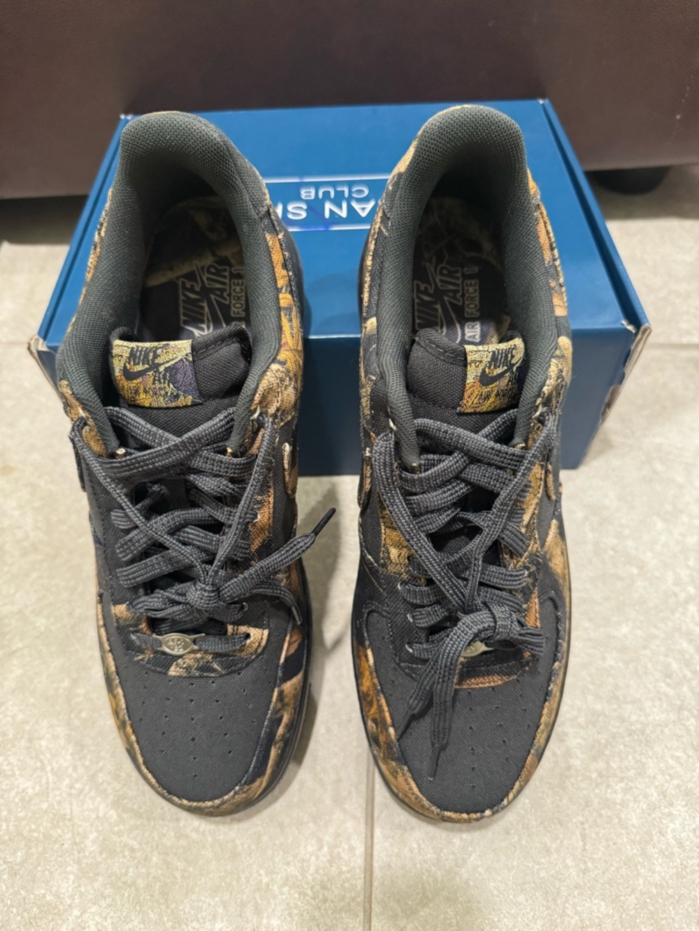 Size 12 - Realtree x Nike Air Force 1 Low Black Camo - Picture 6 of 7